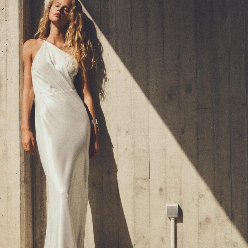 Zara Glossy Open Back Dress